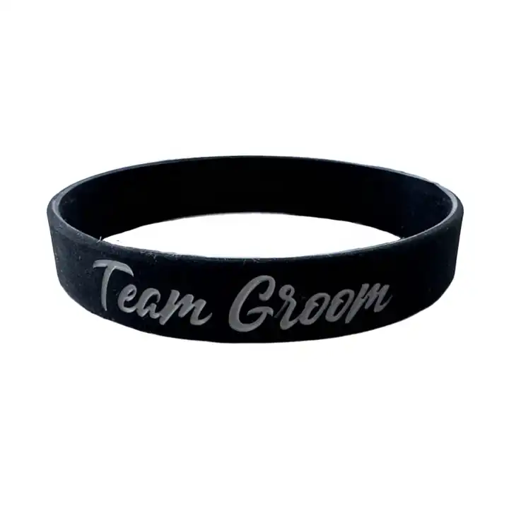 Personalized wedding groom team silicone bracelet rubber bracele